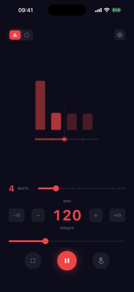 Bar visualization mid-beat